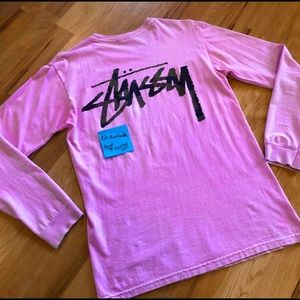 Stussy Camo Long Sleeve Pocket Tee - Pink